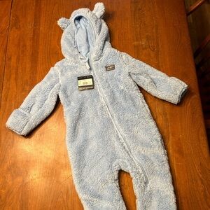 New with tags blue fleece zip suit 6-12 months